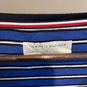 Tommy Hilfiger Blue Striped Dress V-neck Size